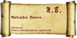 Matuska Bence névjegykártya