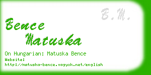 bence matuska business card